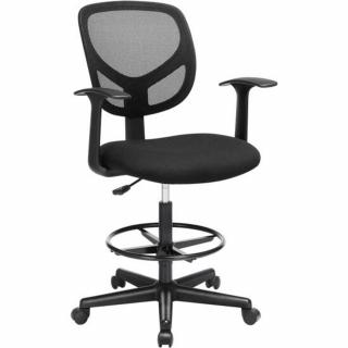 Ergonomikus irodai szék kartámaszokkal, forgó szék 55-75 cm ülésmagasság, Fekete