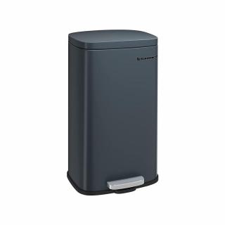 Konyhai szemetes 30L, acél pedálos szemetes, füstszürke