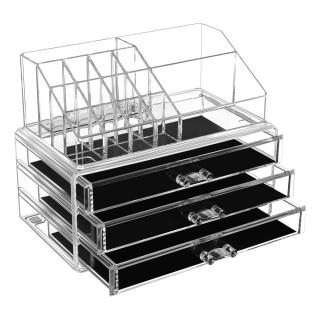 Kozmetikai rendszerező smink tároló 3 fiókos