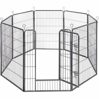 Kutya kennel, kutyaketrec 77x 100cm, kültéri kisállat kifutó, fekete