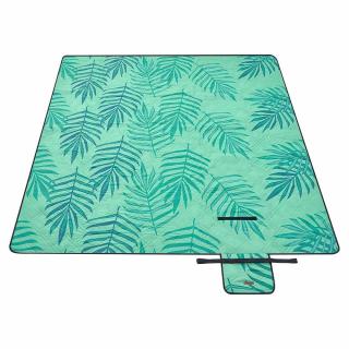 Nagy vízálló kemping takaró, 200 x 200 cm, zöld trópusi mintával