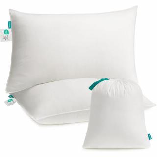 SONGMICS Párnák 2 db-os, 74 x 48 cm, Tárolótáskával, Felhőfehér