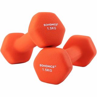 Súlyzókészlet 2 db-os csúszásmentes 2 x 1,5 kg, narancssárga