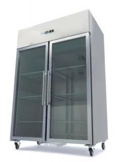 Maxima Hűtőszekrény - 1200L - 6 állítható polc (2/1GN) - rozsdamentes acél - üvegajtóval