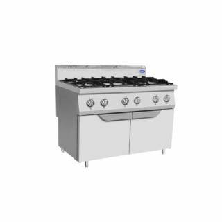 Prémium 6 égős gáztűzhely tárolószekrénnyel 42 kW Cook Rite by Atosa