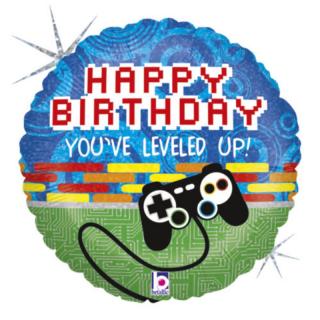 46 cm-es Happy Birthday gamer fólia lufi 36020H
