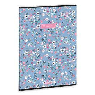 Ars Una virágos Pearl Blossom blue A/4 extra kapcsos füzet négyzetrácsos kockás