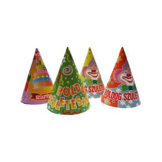 Boldog születésnapot party csúcsos kalap 6 db 300317