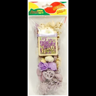 Díszítőcsomag dekoráció készítéshez - Home lila levendulás provance