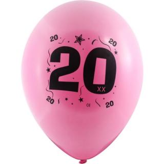 Évszámos 20. gumi lufi 30 cm-es 10 db-os csomag vegyes színekkel