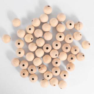 Fagolyó lakkozatlan fa lyukas 20 mm átmérő 10 db-os csomag