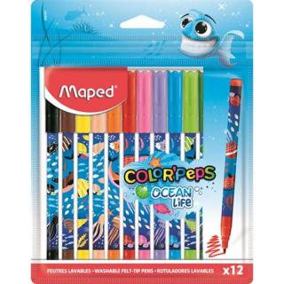 Filctoll készlet 2 mm kimosható MAPED "Color`Peps Ocean Life" 12 szín