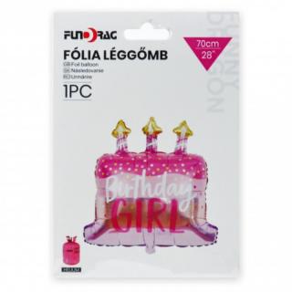 Fólia lufi Birthday girl torta 70cm 637833