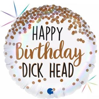 Fólia lufi Happy Birthday Dick Head felirattal születésnapra 45 cm 78038