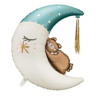 Fólia lufi Teddy maci a Holdon kék 80x98 cm 028456