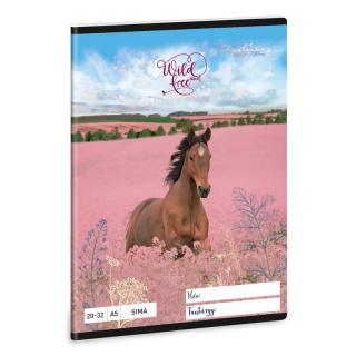 Füzet tűzött 20-32 sima A/5 Wild and Free lovas