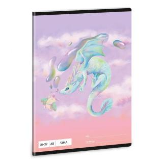 Füzet tűzött sárkányos 20-32 sima A/5 Ars Una Daydream