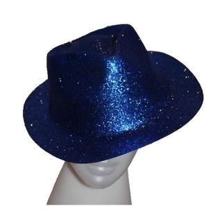 Glitteres úri kalap kék színben