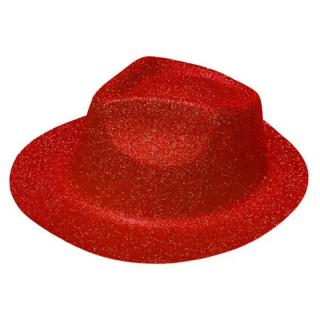 Glitteres úri kalap piros színben
