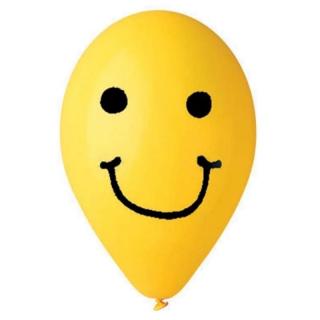 Gumi lufi 30 cm-es sárga smiley