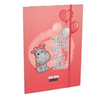 Gumis mappa dosszié A/4 víziló mintás Lizzy Card Tiny Hippo