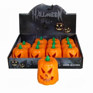 Halloween LED mécses narancs tök mintával 5,3x6,4cm BB112511