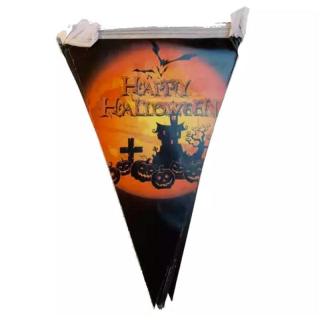 Halloween zászló kastély és tök mintával 2 méter