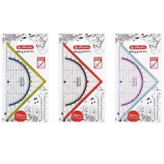Háromszög vonalzó 26 cm-es skálával szögmérővel Herlitz my.pen