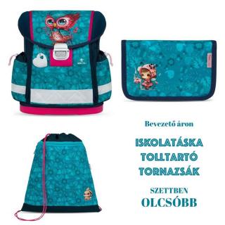 Iskolatáska, tolltartó, tornazsák szett BELMIL Classy Cute Owl bagoly