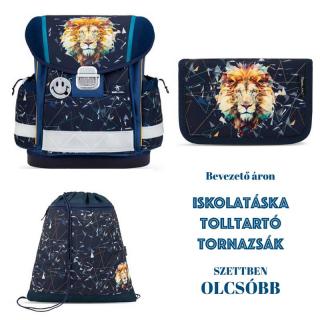 Iskolatáska, tolltartó, tornazsák szett BELMIL Classy Lion oroszlános