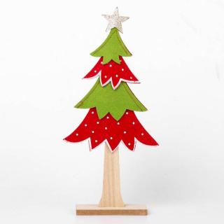 Karácsonyfa filcből fa törzzsel és talppal 32x14 cm SFT113310