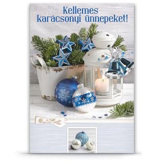 Karácsonyi üdvözlő normál képeslap lámpás E Ars Una