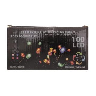 LED égősor fényfüzér 100 db 5+5 m beltéri/kültéri távirányítós színes
