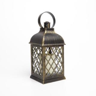 LED világító lámpás elemes 20 cm bronz ZK6055