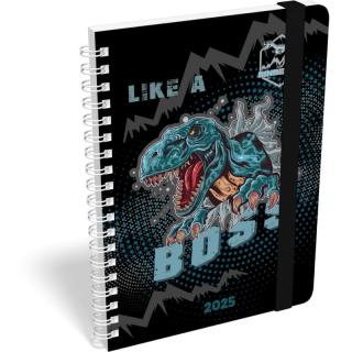 Lizzy Calendar Heti tervező B6 Spirál Dino Cool Boss 2025