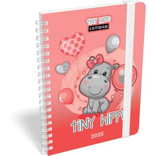 Lizzy Calendar Heti tervező B6 Spirál Lollipop Tiny Hippo 2025