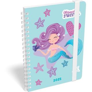Lizzy Calendar Heti tervező B6 Spirál Mermaid, Sweet 2025