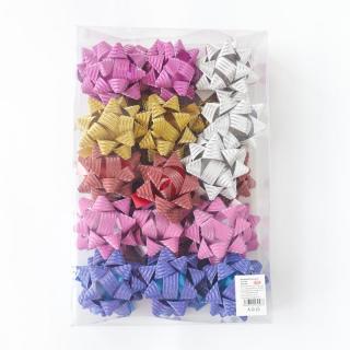 Öntapadós glitteres csillag nagy 8 cm 6 szín 30 db 030488