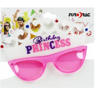 Party szemüveg rózsaszín színű Birthday Princess felirattal 18x16 cm 614896