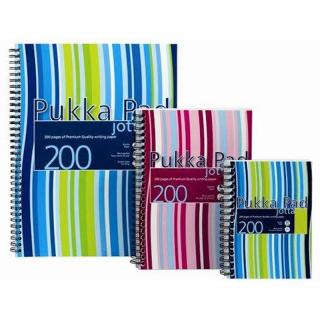 Spirálfüzet A4+ kockás 100 lap dupla spirálkötés PUKKA PAD Stripe Jotta