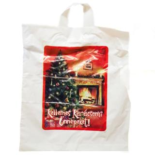 Szalagfüles bevásárló táska karácsonyfa