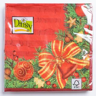 Szalvéta 3 rétegű 33x33cm 20db/csomag karácsonyi csengő koszorú