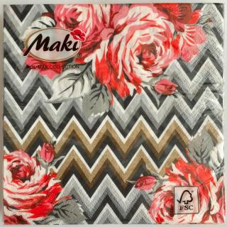 Szalvéta 3 rétegű 33x33cm 20db/csomag levendulás geometriai rózsa 050401