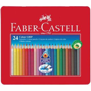 Színes ceruza készlet 24 db-os GRIP 2001 akvarell fém dobozban Faber-Castell