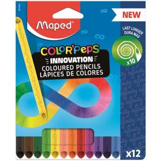 Színes ceruza készlet különleges az egész ceruza felhasználható Maped Color Peps Infinity 12 db háromszögletű