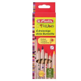 Színes ceruza készlet vastag Trilino natúrfa 6 db Herlitz