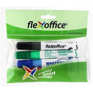 Táblafilc készlet 4 színnel 2,5 mm kúpos FLEXOFFICE WB02