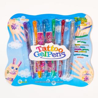 Tattoo GelPens 6 db-os tetováló toll készlet sablonnal 513791