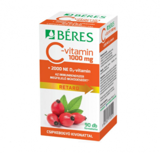 Béres C-vitamin 1000mg RETARD +csipkebogyó kivonat +2000NE D3-vitamin 90x