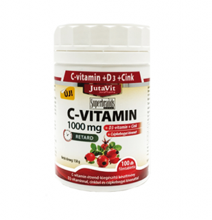 JutaVit C Vitamin 1000 mg nyújtott kioldódású csipkeb. + D3 vitamin + Cink 100x